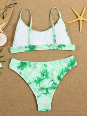 Two-piece swimsuit sexy tie-dye gradient push-up bikini - 808Lush