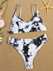 Two-piece swimsuit sexy tie-dye gradient push-up bikini - 808Lush