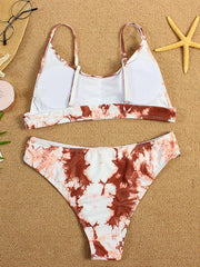 Two-piece swimsuit sexy tie-dye gradient push-up bikini - 808Lush