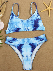 Two-piece swimsuit sexy tie-dye gradient push-up bikini - 808Lush