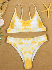 Two-piece swimsuit sexy tie-dye gradient push-up bikini - 808Lush