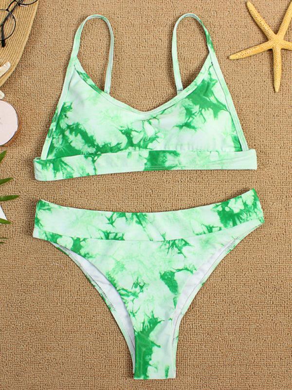 Two-piece swimsuit sexy tie-dye gradient push-up bikini - 808Lush