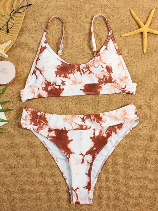 Two-piece swimsuit sexy tie-dye gradient push-up bikini - 808Lush