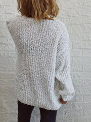 V-Neck Drop-Shoulder Sleeve Knit Sweater Sweater - 808Lush