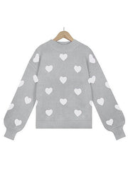 Valentine's Day Heart Pullover Women's Knitwear Large Size Loose Sweater - 808Lush