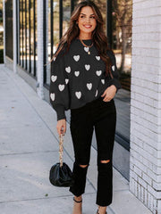 Valentine's Day Heart Pullover Women's Knitwear Large Size Loose Sweater - 808Lush