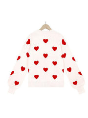 Valentine's Day Heart Pullover Women's Knitwear Large Size Loose Sweater - 808Lush