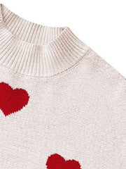 Valentine's Day Heart Pullover Women's Knitwear Large Size Loose Sweater - 808Lush