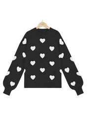 Valentine's Day Heart Pullover Women's Knitwear Large Size Loose Sweater - 808Lush