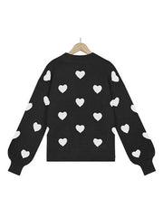 Valentine's Day Heart Pullover Women's Knitwear Large Size Loose Sweater - 808Lush