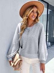 Women Fashion Casual Loose Casual Solid Color Hoodie Long Sleeve Tops - 808Lush