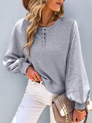 Women Fashion Casual Loose Casual Solid Color Hoodie Long Sleeve Tops - 808Lush