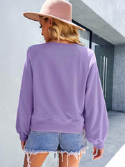 Women Fashion Casual Loose Casual Solid Color Hoodie Long Sleeve Tops - 808Lush