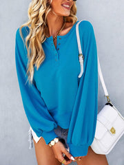 Women Fashion Casual Loose Casual Solid Color Hoodie Long Sleeve Tops - 808Lush