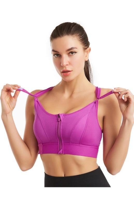 Women's Adjustable Front Zip Sports Bra - 808Lush