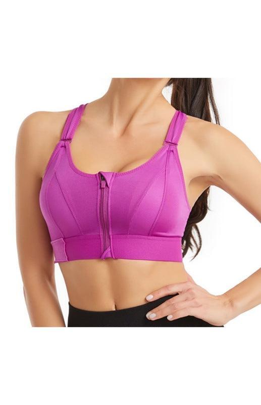 Women's Adjustable Front Zip Sports Bra - 808Lush