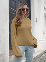 Women's Balloon Sleeve Turtleneck Sweater - 808Lush