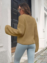 Women's Balloon Sleeve Turtleneck Sweater - 808Lush