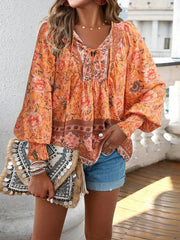 Women's Bohemian Casual Floral Print blouse - 808Lush