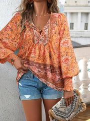 Women's Bohemian Casual Floral Print blouse - 808Lush