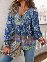 Women's Bohemian Casual Floral Print blouse - 808Lush