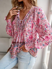 Women's Bohemian Casual Floral Print blouse - 808Lush