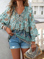 Women's Bohemian Casual Floral Print blouse - 808Lush