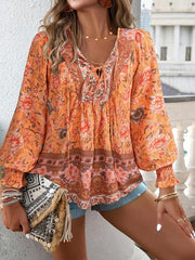 Women's Bohemian Casual Floral Print blouse - 808Lush