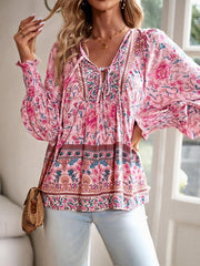 Women's Bohemian Casual Floral Print blouse - 808Lush