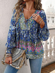 Women's Bohemian Casual Floral Print blouse - 808Lush