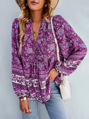 Women's Bohemian temperament commuter long sleeved top - 808Lush