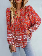 Women's Bohemian temperament commuter long sleeved top - 808Lush