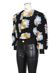 Women's Button Three-dimensional Flower Short Jacket - 808Lush