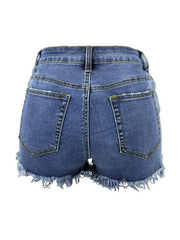 Women's Casual Tassel High Waist Denim Shorts - 808Lush