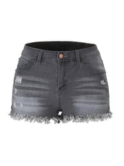 Women's Casual Tassel High Waist Denim Shorts - 808Lush