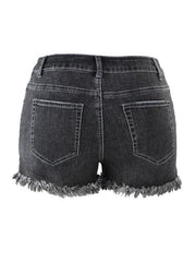 Women's Casual Tassel High Waist Denim Shorts - 808Lush