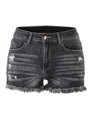 Women's Casual Tassel High Waist Denim Shorts - 808Lush