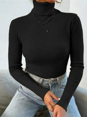 Women's Christmas turtleneck tight knit top - 808Lush