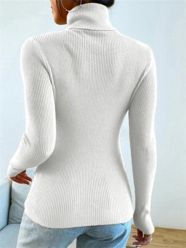 Women's Christmas turtleneck tight knit top - 808Lush