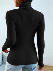 Women's Christmas turtleneck tight knit top - 808Lush