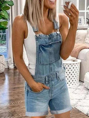 Women's Denim Overalls Sexy Fashion Washed Denim Romper - 808Lush