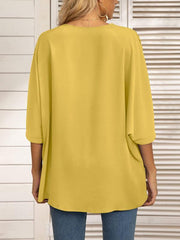 Women's Dolman Sleeve Chiffon V-Neck Short Sleeve Shirt Shirt - 808Lush