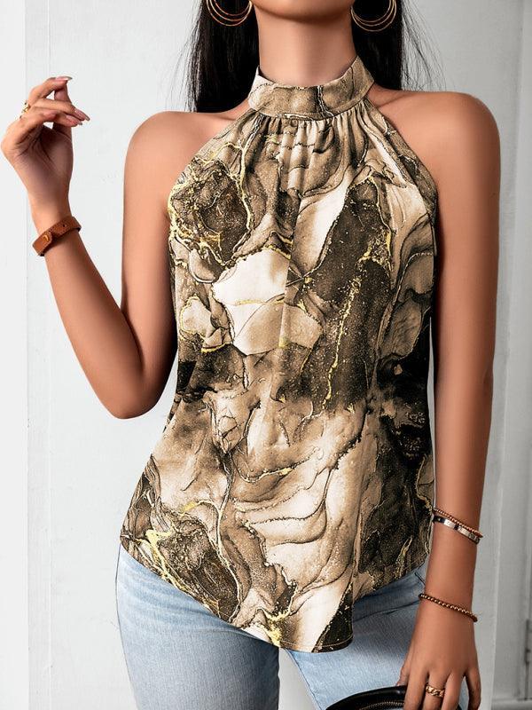 Women's Elegant Sleeveless Printed Pullover tank Top - 808Lush