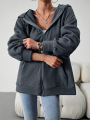 Women's Fashion Casual Loose Casual Sweater Cardigan Hooded Jacket - 808Lush