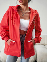 Women's Fashion Casual Loose Casual Sweater Cardigan Hooded Jacket - 808Lush