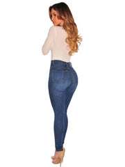 Women's Fashion Versatile High Waist High Elastic Hip Lift Jeans - 808Lush