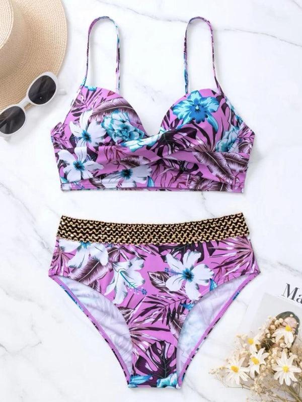 Women's Floral Cross Bikini Swimsuit - 808Lush