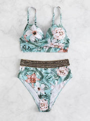 Women's Floral Cross Bikini Swimsuit - 808Lush