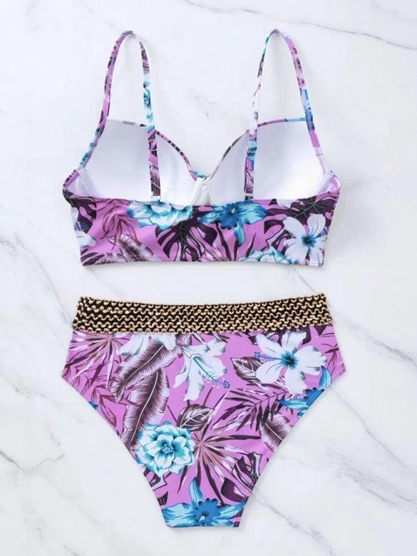 Women's Floral Cross Bikini Swimsuit - 808Lush