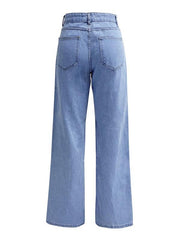 Women's High Waist Washed Straight Leg Jeans - 808Lush